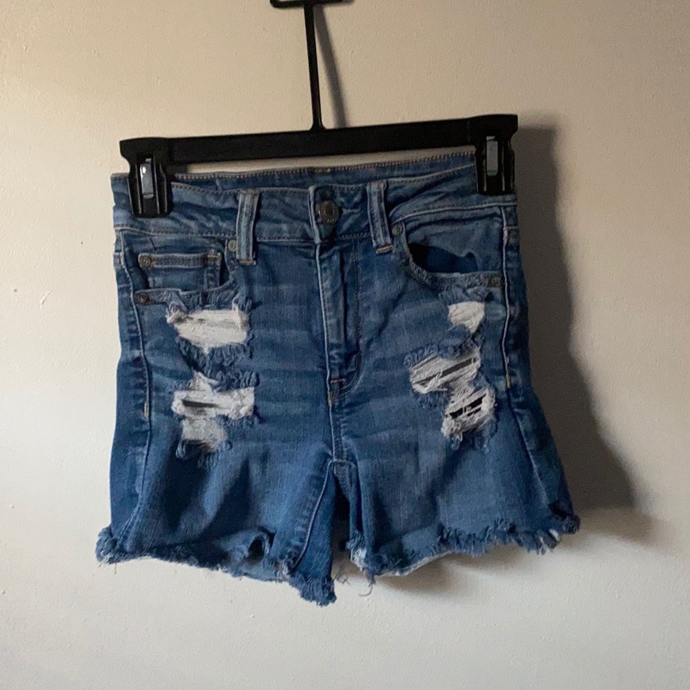 american eagle jean shorts with holes
